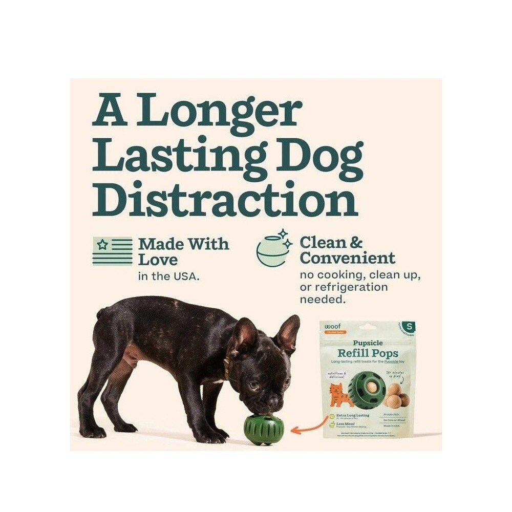 2 Packs Woof Pupsicle Refill Pops - Low-Mess Dog Snack Peanut Butter & Beef Lg - Picture 2 of 10
